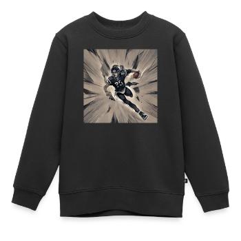 American Football Quarterback Running Ball - Kinder Premium Organic Sweatshirt - Schwarz - Vorne - AI Model Kid Female (0cm)