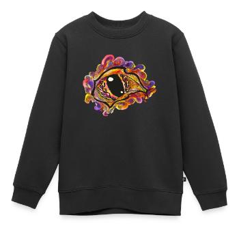 Oeil mystique - Art abstrait - Style aquarelle - Sweat Premium enfant bio - noir - Devant - AI Model Kid Female (0cm)