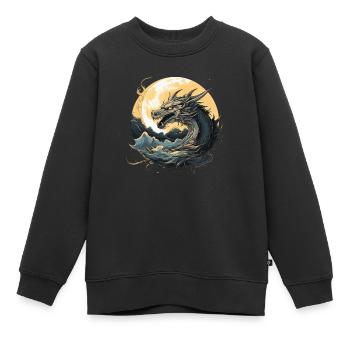 L’Ascension du dragon - Sweat Premium enfant bio - noir - Devant - AI Model Kid Female (0cm)