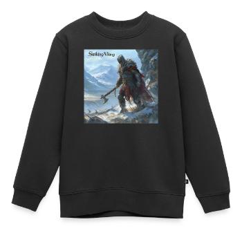 Striking Viking - Kids Premium Organic Sweatshirt - black - Front - AI Model Kid Female (0cm)