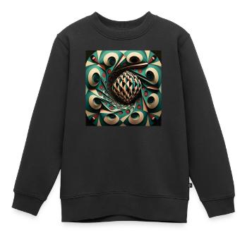 Geometrische Harmonie - Kinder Premium Organic Sweatshirt - Schwarz - Vorne - AI Model Kid Female (0cm)