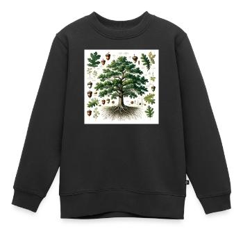 Botanik Eiche - Kinder Premium Organic Sweatshirt - Schwarz - Vorne - AI Model Kid Female (0cm)