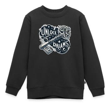 Unlock Dreams - Schlüssel Illustration - Kinder Premium Organic Sweatshirt - Schwarz - Vorne - AI Model Kid Female (0cm)