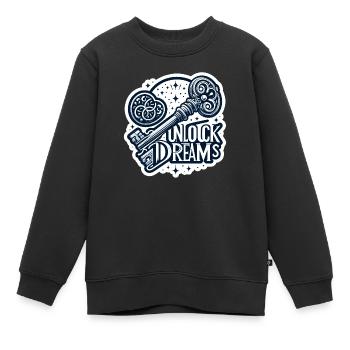 Unlock Dreams - Schlüssel Illustration - Kinder Premium Organic Sweatshirt - Schwarz - Vorne - AI Model Kid Female (0cm)