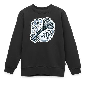Unlock Dreams - Schlüssel Illustration - Kinder Premium Organic Sweatshirt - Schwarz - Vorne - AI Model Kid Female (0cm)