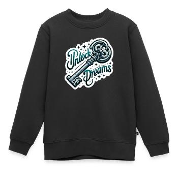 Unlock Dreams - Schlüssel Illustration - Kinder Premium Organic Sweatshirt - Schwarz - Vorne - AI Model Kid Female (0cm)