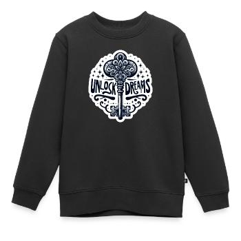 Unlock Dreams - Schlüssel Illustration - Kinder Premium Organic Sweatshirt - Schwarz - Vorne - AI Model Kid Female (0cm)