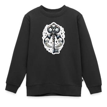 Unlock Dreams - Schlüssel Illustration - Kinder Premium Organic Sweatshirt - Schwarz - Vorne - AI Model Kid Female (0cm)