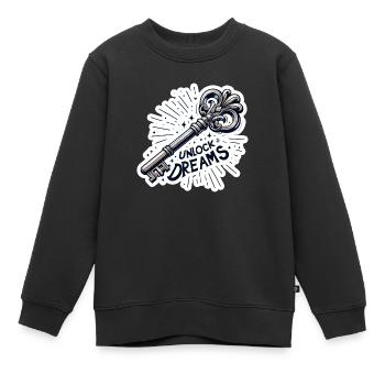 Unlock Dreams - Schlüssel Illustration - Kinder Premium Organic Sweatshirt - Schwarz - Vorne - AI Model Kid Female (0cm)