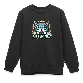 Are you kitten me? - Kinder Premium Organic Sweatshirt - Schwarz - Vorne - AI Model Kid Female (0cm)