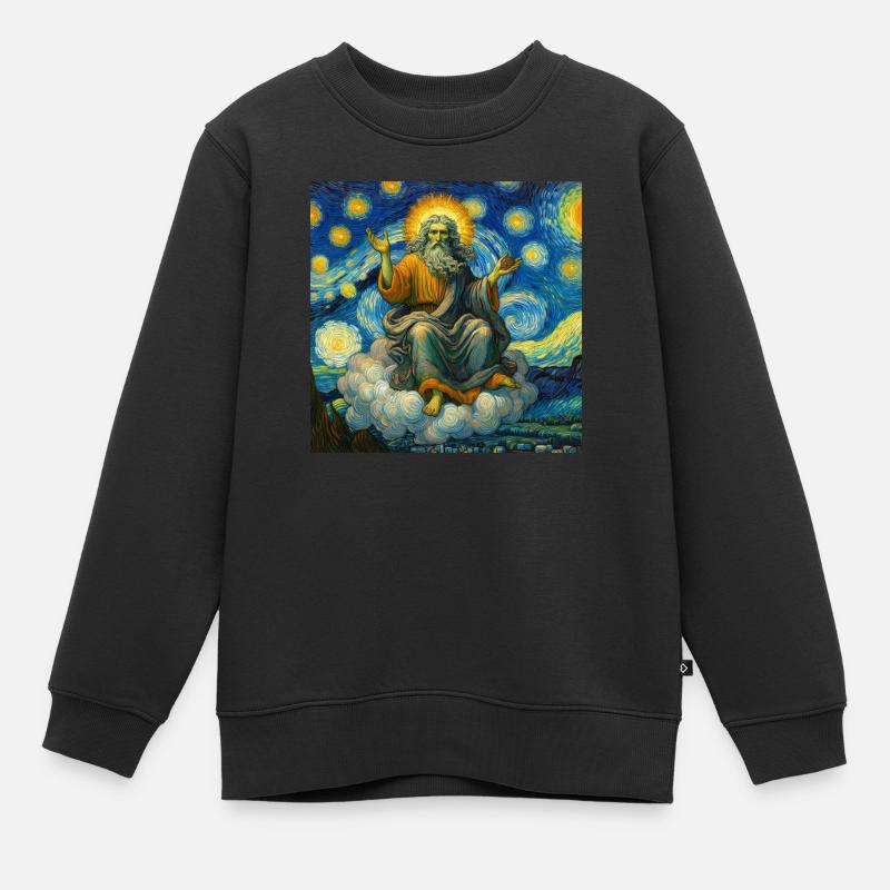 Dieu dans un Van Gogh - Sweat Premium enfant bio - noir