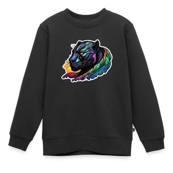 Panther - Kinder Premium Organic Sweatshirt - Schwarz - Vorne - AI Model Kid Female (0cm)