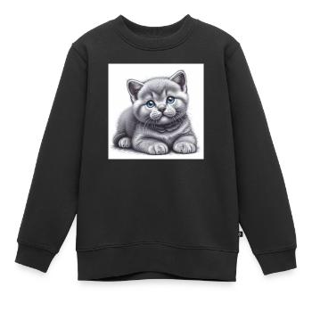 Britisch Kurzhaar - Kinder Premium Organic Sweatshirt - Schwarz - Vorne - AI Model Kid Female (0cm)