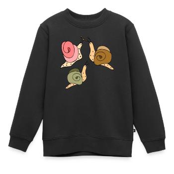 Schnecken - Kinder Premium Organic Sweatshirt - Schwarz - Vorne - AI Model Kid Female (0cm)