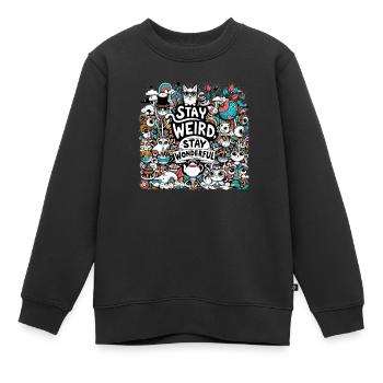 Restez merveilleux - Sweat Premium enfant bio - noir - Devant - AI Model Kid Female (0cm)