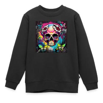 Skull - Kids Premium Organic Sweatshirt - black - Front - AI Model Kid Female (0cm)