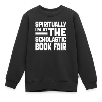Geistlich bin ich auf der Scholastic Book Fair - Kinder Premium Organic Sweatshirt - Schwarz - Vorne - AI Model Kid Female (0cm)