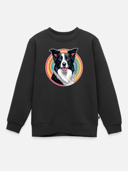 Border Collie - Kinder Premium Organic Sweatshirt - Schwarz