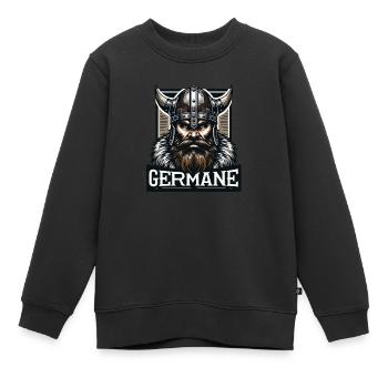 GERMANE - Kids Premium Organic Sweatshirt - black - Front - AI Model Kid Female (0cm)