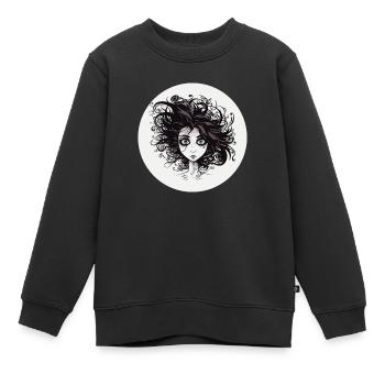 Frau - Kinder Premium Organic Sweatshirt - Schwarz - Vorne - AI Model Kid Female (0cm)