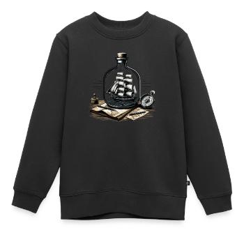 Schiff in Flasche - Kinder Premium Organic Sweatshirt - Schwarz - Vorne - AI Model Kid Female (0cm)