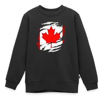 Kanada Kanada Nordamerika Reisen Maple Leaf Montreal - Kinder Premium Organic Sweatshirt - Schwarz - Vorne - AI Model Kid Female (0cm)