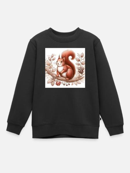 Écureuil - Sweat Premium enfant bio - noir