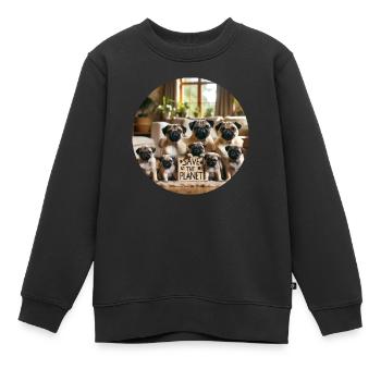 Famille de chiens - Sweat Premium enfant bio - noir - Devant - AI Model Kid Female (0cm)
