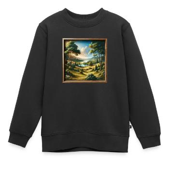 Paysage - Illustration - Sweat Premium enfant bio - noir - Devant - AI Model Kid Female (0cm)