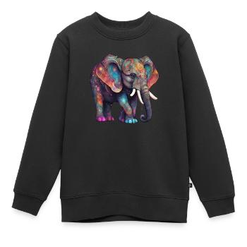 Éléphant magique - Sweat Premium enfant bio - noir - Devant - AI Model Kid Female (0cm)
