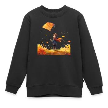 Drachen steigen lassen macht Kindern Spaß - Kinder Premium Organic Sweatshirt - Schwarz - Vorne - AI Model Kid Female (0cm)