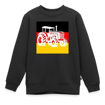 Drapeau allemand, Tracteur, Agriculture, Manifestations - Sweat Premium enfant bio - noir - Devant - AI Model Kid Female (0cm)