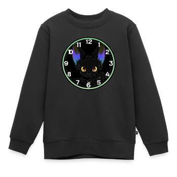 Fledermaus-Stunden-Maus - Kinder Premium Organic Sweatshirt - Schwarz - Vorne - AI Model Kid Female (0cm)
