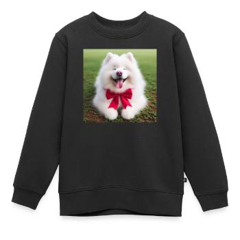 Samojede Welpe - Kinder Premium Organic Sweatshirt - Schwarz - Vorne - AI Model Kid Female (0cm)
