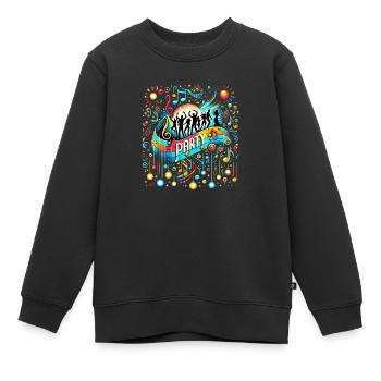 Musical Celebration: Vibrant Party Illustration - Kinder Premium Organic Sweatshirt - Schwarz - Vorne - AI Model Kid Female (0cm)