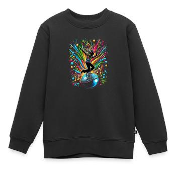 Tanzender Rhythmus – Musikalische Lebensfreude - Kinder Premium Organic Sweatshirt - Schwarz - Vorne - AI Model Kid Female (0cm)
