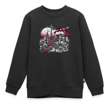 Paris romantique Hollywood – Art magique de la ville - Sweat Premium enfant bio - noir - Devant - AI Model Kid Female (0cm)