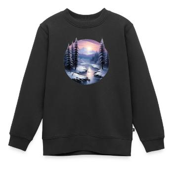 Winterzauberlandschaft - Kinder Premium Organic Sweatshirt - Schwarz - Vorne - AI Model Kid Female (0cm)