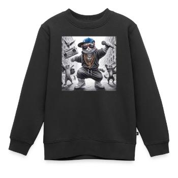 MC Miaou - Sweat Premium enfant bio - noir - Devant - AI Model Kid Female (0cm)