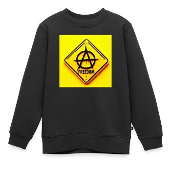 Ancap Anarchie - Kinder Premium Organic Sweatshirt - Schwarz - Vorne - AI Model Kid Female (0cm)