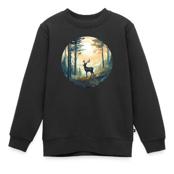 Einsame Rehe - Kinder Premium Organic Sweatshirt - Schwarz - Vorne - AI Model Kid Female (0cm)