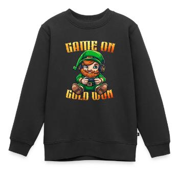Cute Leprechaun Gamer - Kinder Premium Organic Sweatshirt - Schwarz - Vorne - AI Model Kid Female (0cm)