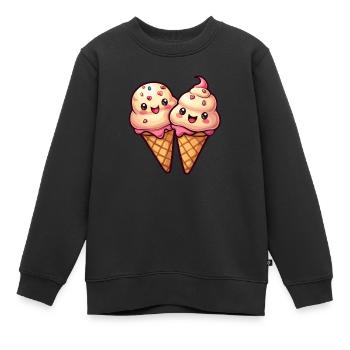 Lächelnde Eiskreation - Kinder Premium Organic Sweatshirt - Schwarz - Vorne - AI Model Kid Female (0cm)