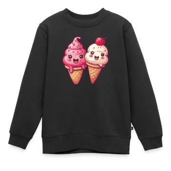 Lächelnde Eiskreation - Kinder Premium Organic Sweatshirt - Schwarz - Vorne - AI Model Kid Female (0cm)