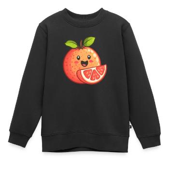 Grapefruit - Kids Premium Organic Sweatshirt - black - Front - AI Model Kid Female (0cm)
