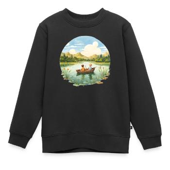 Les activités d’une enfance insouciante - Sweat Premium enfant bio - noir - Devant - AI Model Kid Female (0cm)