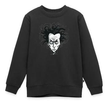 Mann - Kinder Premium Organic Sweatshirt - Schwarz - Vorne - AI Model Kid Female (0cm)