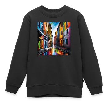Fantastische Straßen - Kinder Premium Organic Sweatshirt - Schwarz - Vorne - AI Model Kid Female (0cm)