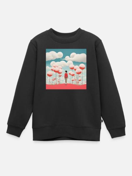 Fantaisie céleste : un voyage inspiré de Kuma à Silve - Sweat Premium enfant bio - noir