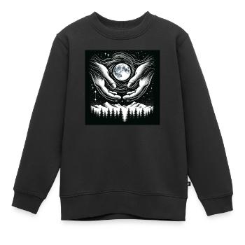 Harmonie au clair de lune - Sweat Premium enfant bio - noir - Devant - AI Model Kid Female (0cm)
